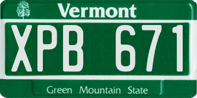 VT license plate XPB671