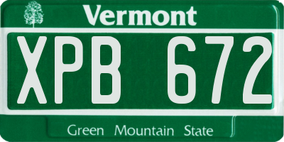 VT license plate XPB672
