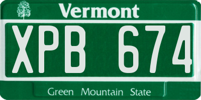 VT license plate XPB674