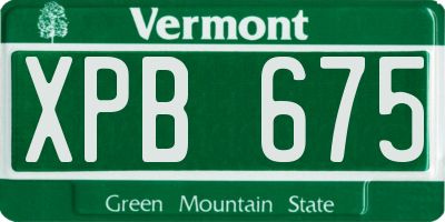 VT license plate XPB675