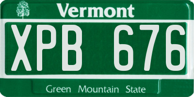 VT license plate XPB676