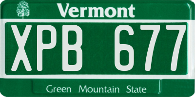 VT license plate XPB677