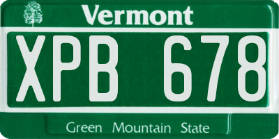 VT license plate XPB678