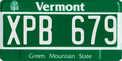 VT license plate XPB679