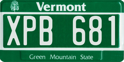 VT license plate XPB681