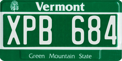 VT license plate XPB684