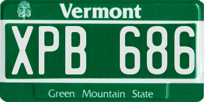 VT license plate XPB686