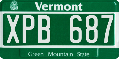 VT license plate XPB687