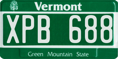 VT license plate XPB688