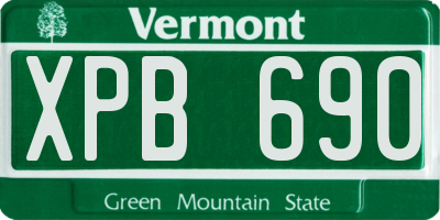 VT license plate XPB690