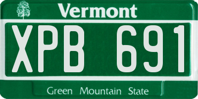 VT license plate XPB691