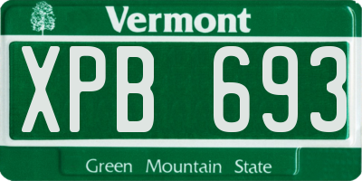 VT license plate XPB693