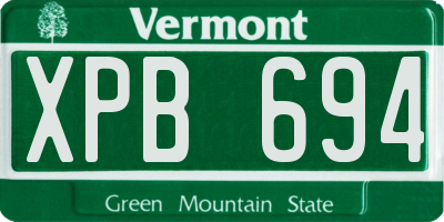 VT license plate XPB694