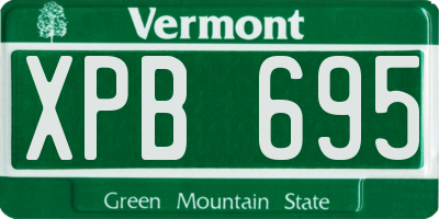 VT license plate XPB695