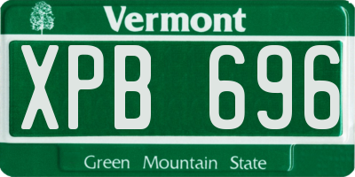 VT license plate XPB696
