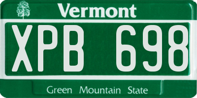 VT license plate XPB698