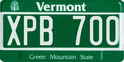 VT license plate XPB700