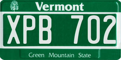 VT license plate XPB702