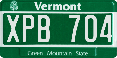 VT license plate XPB704