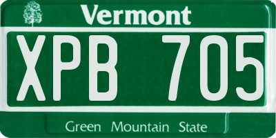 VT license plate XPB705