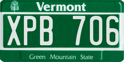 VT license plate XPB706