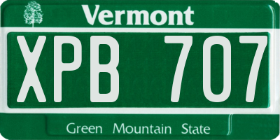VT license plate XPB707