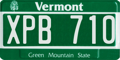 VT license plate XPB710