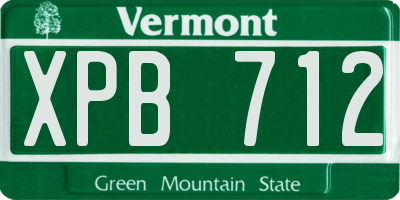 VT license plate XPB712