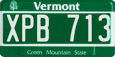 VT license plate XPB713