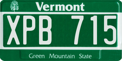 VT license plate XPB715