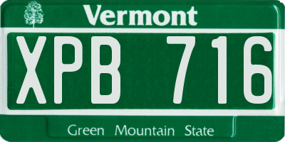 VT license plate XPB716