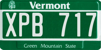 VT license plate XPB717