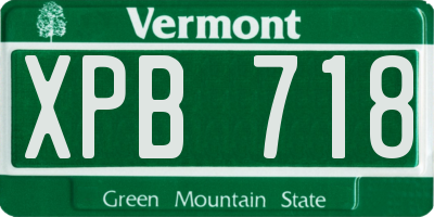 VT license plate XPB718