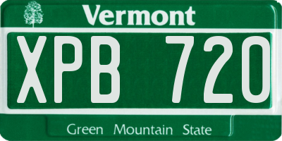 VT license plate XPB720