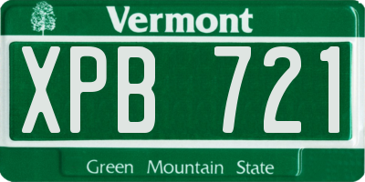 VT license plate XPB721