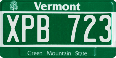 VT license plate XPB723