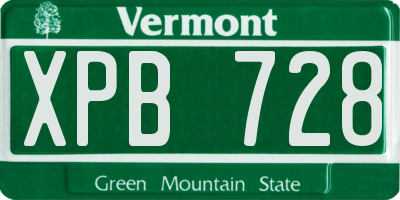 VT license plate XPB728