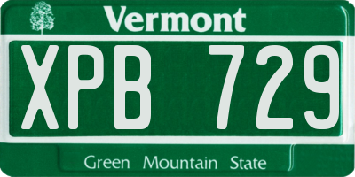 VT license plate XPB729