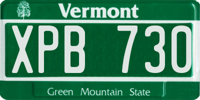 VT license plate XPB730