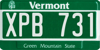 VT license plate XPB731