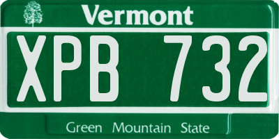 VT license plate XPB732