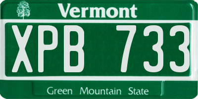 VT license plate XPB733