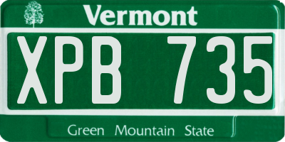 VT license plate XPB735