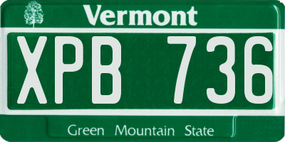 VT license plate XPB736