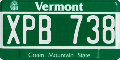 VT license plate XPB738