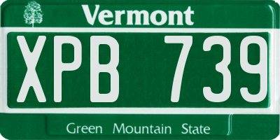 VT license plate XPB739