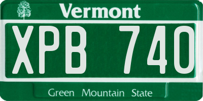 VT license plate XPB740
