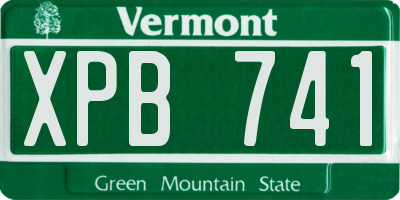 VT license plate XPB741