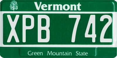 VT license plate XPB742