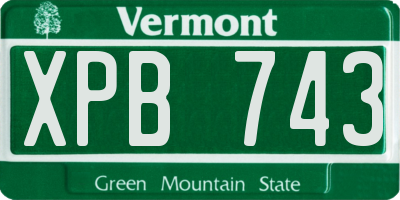 VT license plate XPB743